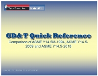 ASME Y14.5 -1994 2009 2018 GD&T Quick Reference Comparator